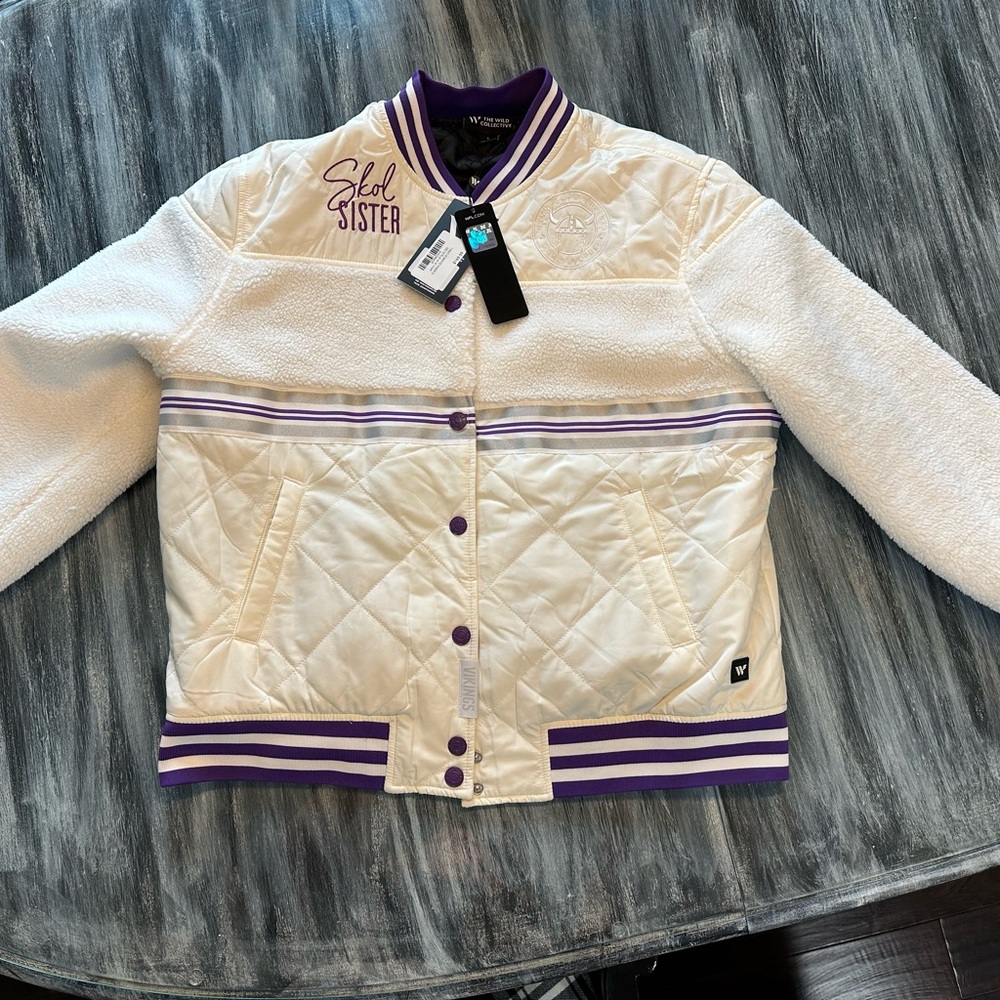 NFL Women's Varsity Jacket in White and Purple